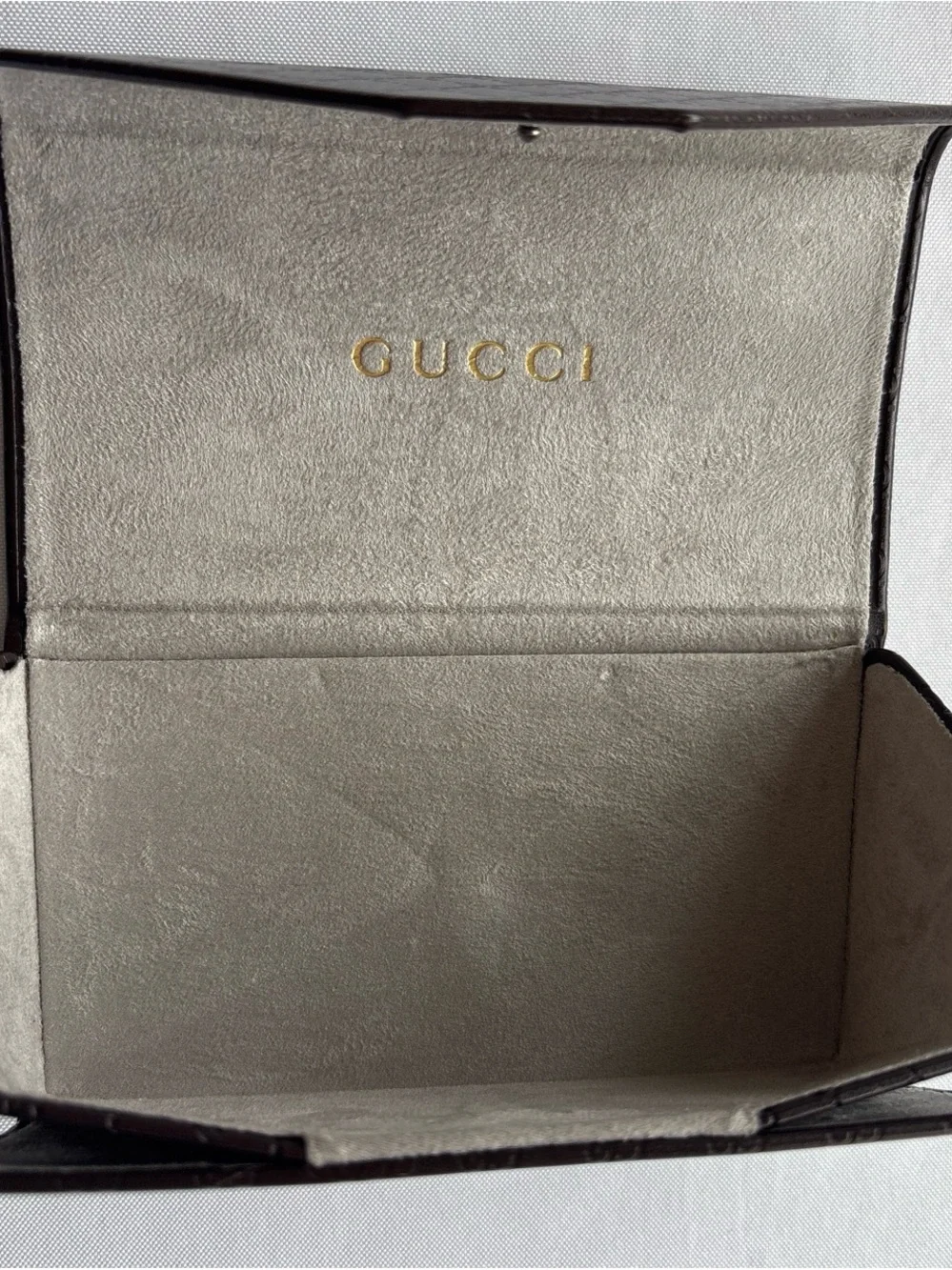 Gucci Dark Brown GG Embossed Leather Envelope Clutch